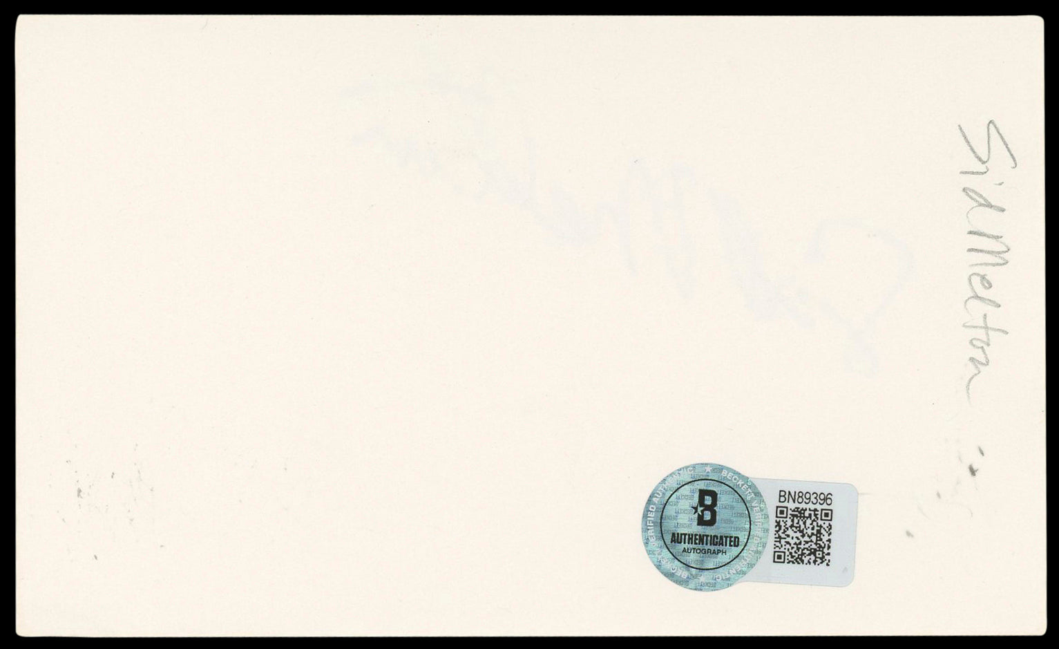 Sid Melton The Golden Girls Authentic Signed 3x5 Index Card BAS #BN89396