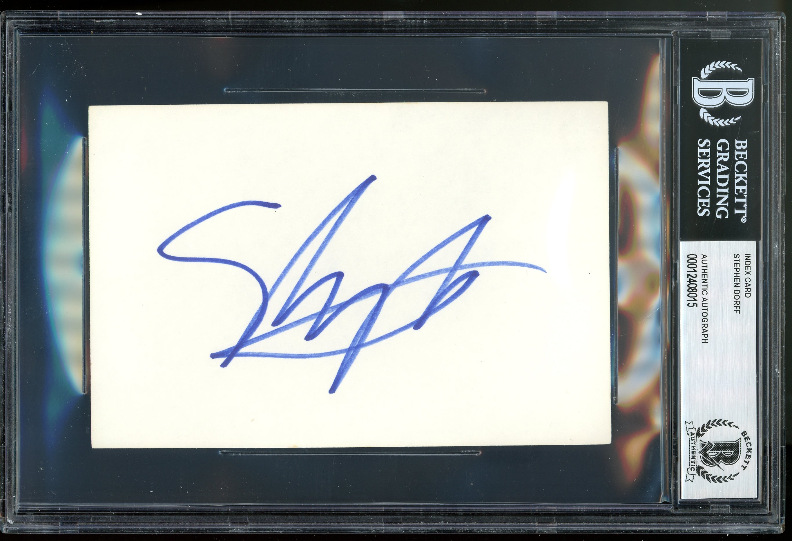 Stephen Dorff Embattled Authentic Signed 4x6 Index Card Autographed BAS Slabbed