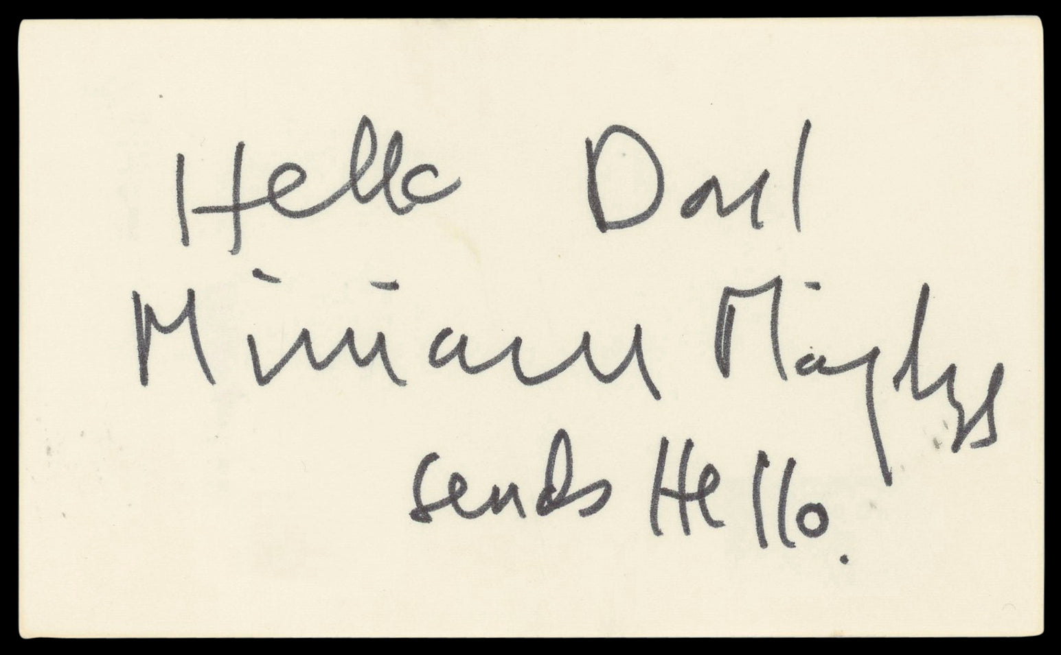 Miriam Margolyes Romeo + Juliet Authentic Signed 3x5 Index Card BAS #BN89400