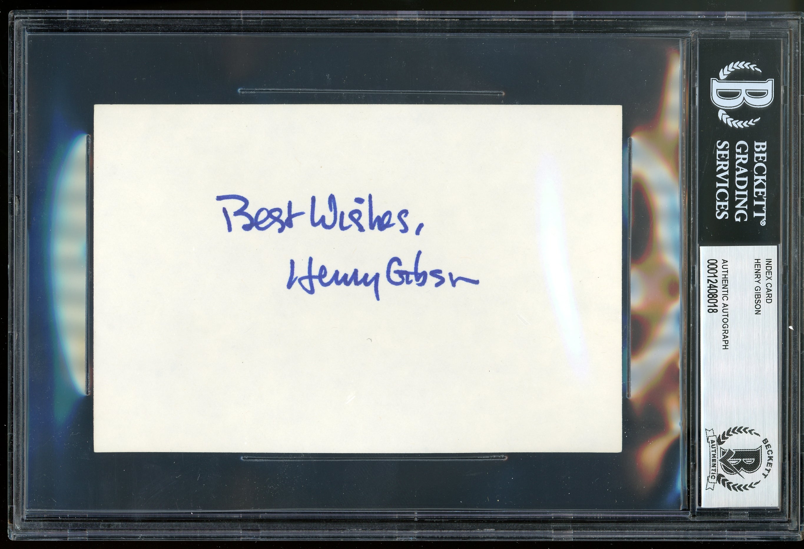 Henry Gibson Rowan & Martin's Laugh-In Authentic Signed 4x6 Index Card BAS Slab