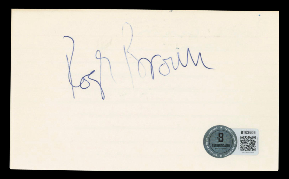 Pistons Roger Brown Authentic Signed 3x5 Index Card Autographed BAS #BT03606