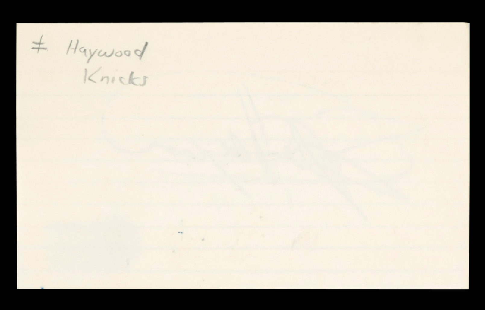 Buffalo Braves Spencer Haywood Authentic Signed 3x5 Index Card BAS #BT03607