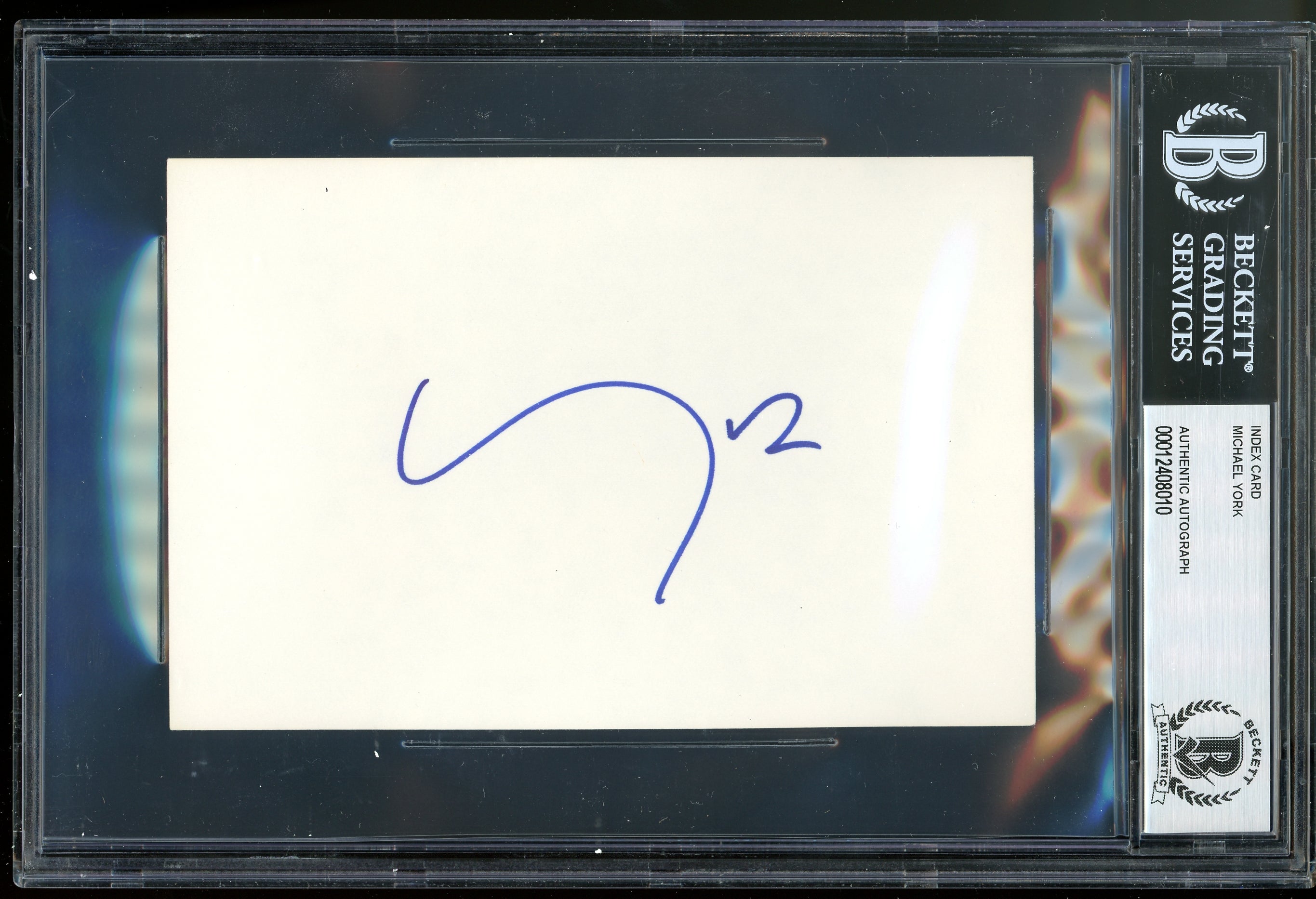 Michael York Romeo + Juliet Authentic Signed 4x6 Index Card BAS Slabbed