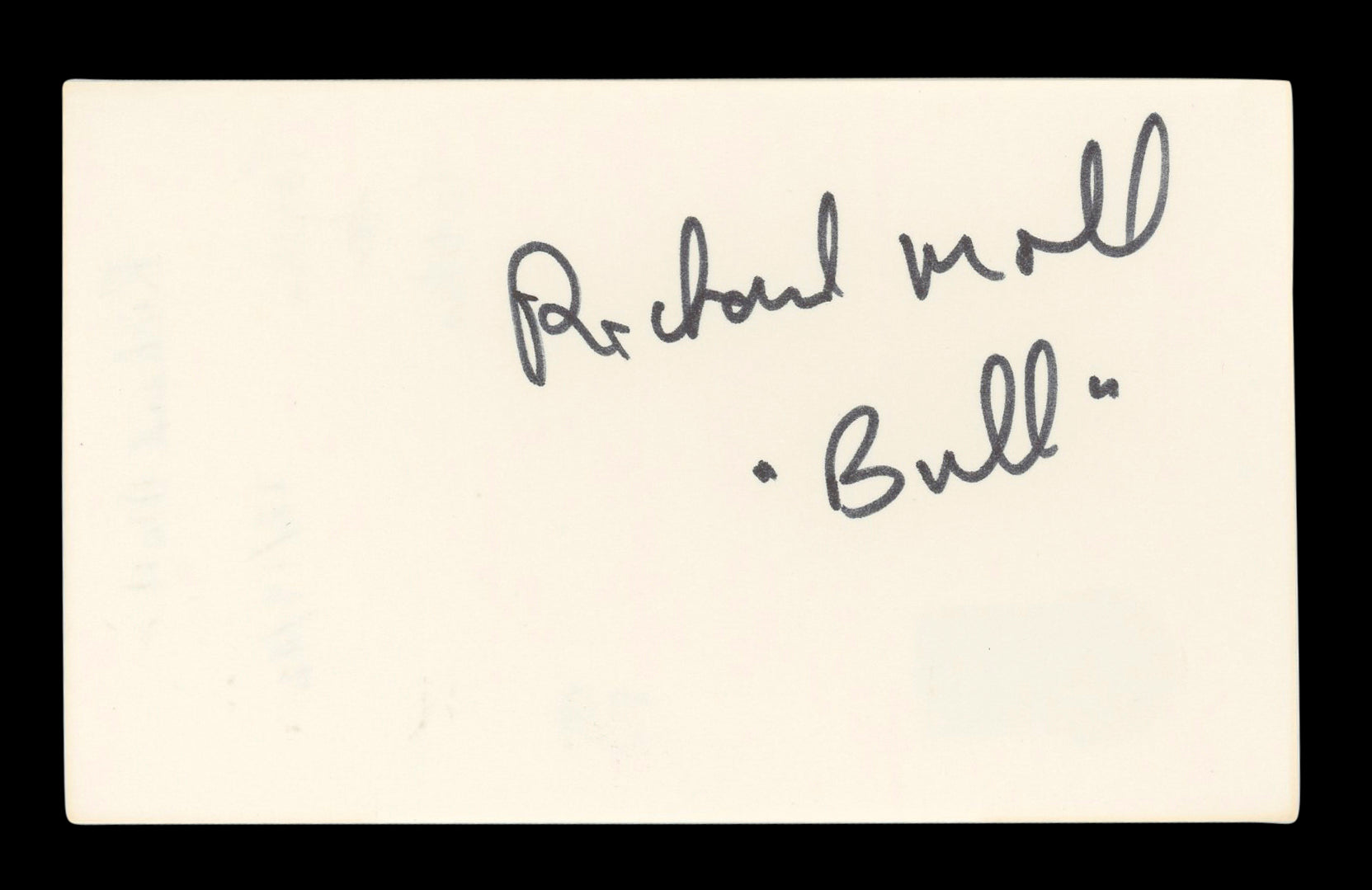 Richard Moll Night Court "Bull" Authentic Signed 3x5 Index Card BAS #BL96556