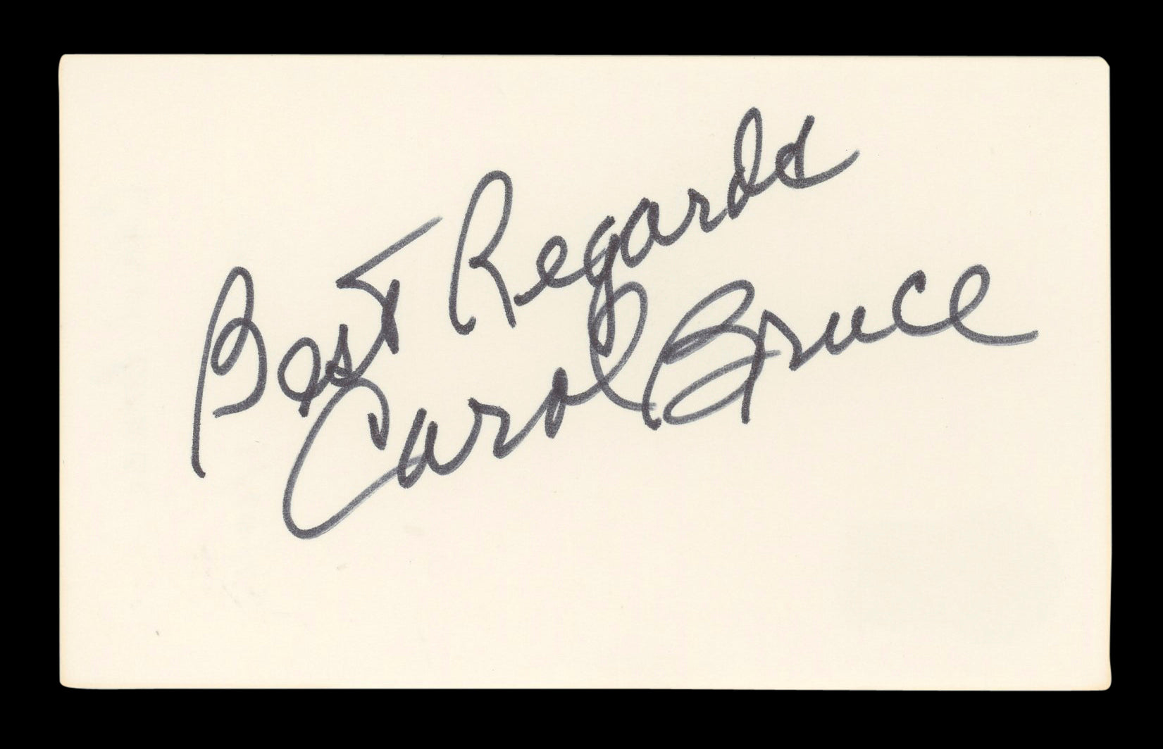 Carol Bruce Planes, Trains & Automobiles Signed 3x5 Index Card BAS #AD70125