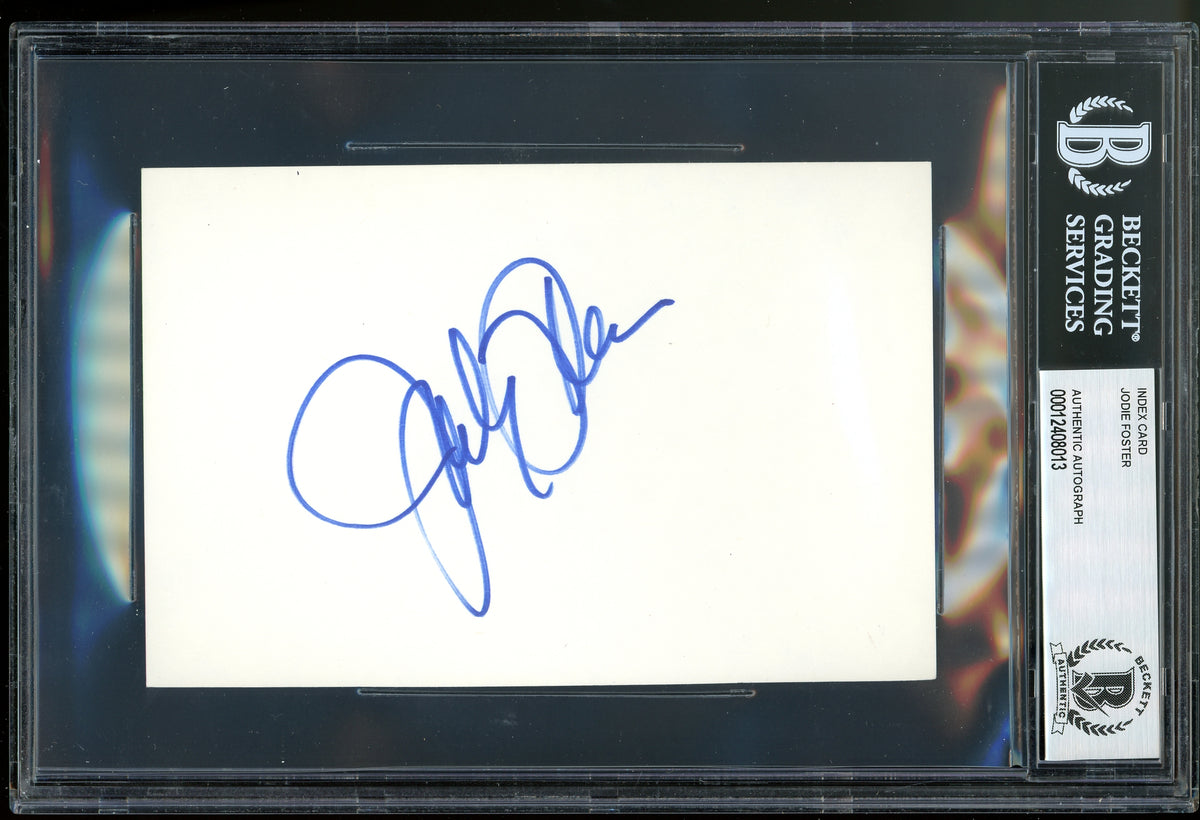 Jodie Foster The Silence of the Lambs Authentic Signed 4x6 Index Card BAS Slab