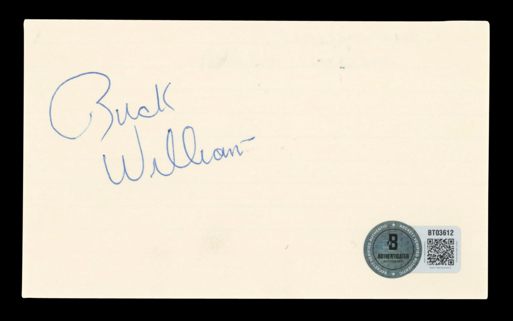 Nets Buck Williams Authentic Signed 3x5 Index Card Autographed BAS #BT03612