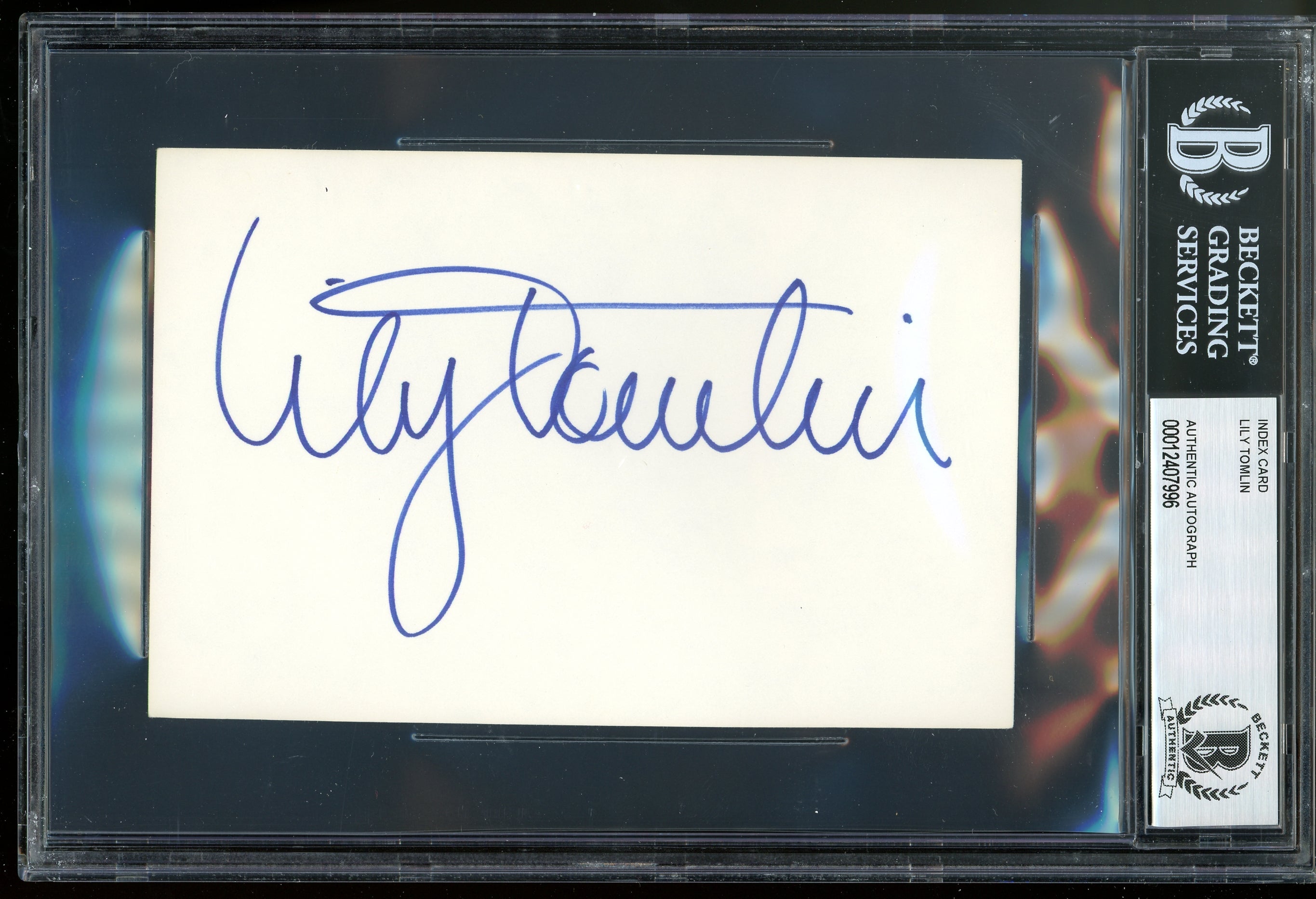 Lily Tomlin Rowan & Martin's Laugh-In Authentic Signed 4x6 Index Card BAS Slab