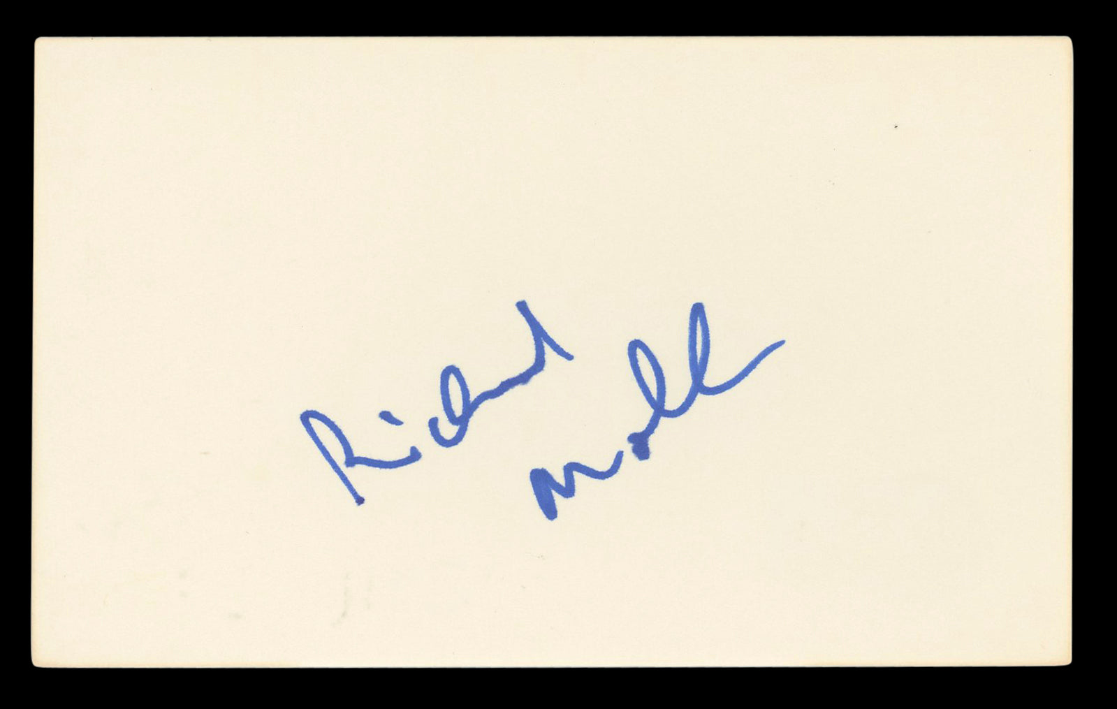 Richard Moll Night Court Authentic Signed 3x5 Index Card BAS #BL96561