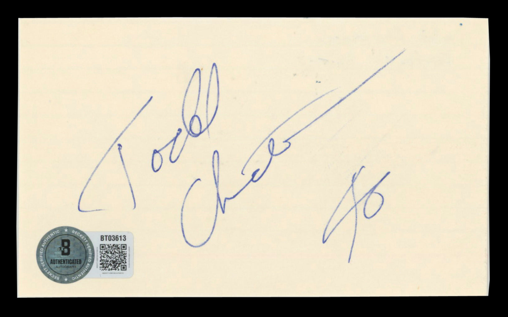 Raiders Todd Christensen "46" Authentic Signed 3x5 Index Card BAS #BT03613