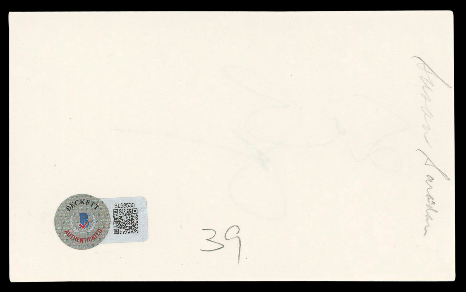 Susan Sarandon Thelma & Louise Authentic Signed 3x5 Index Card BAS #BL98530