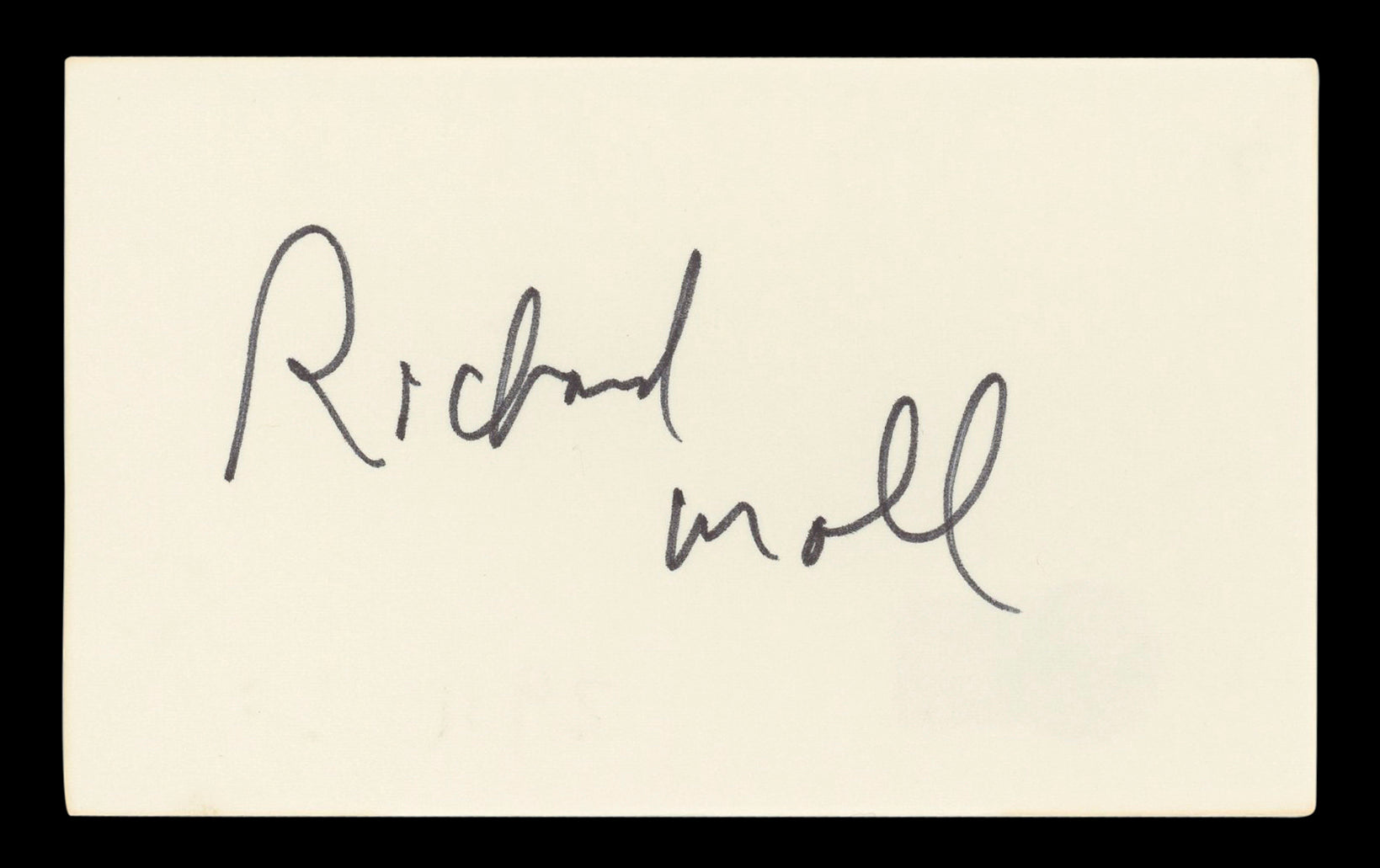 Richard Moll Night Court Authentic Signed 3x5 Index Card BAS #BL96563