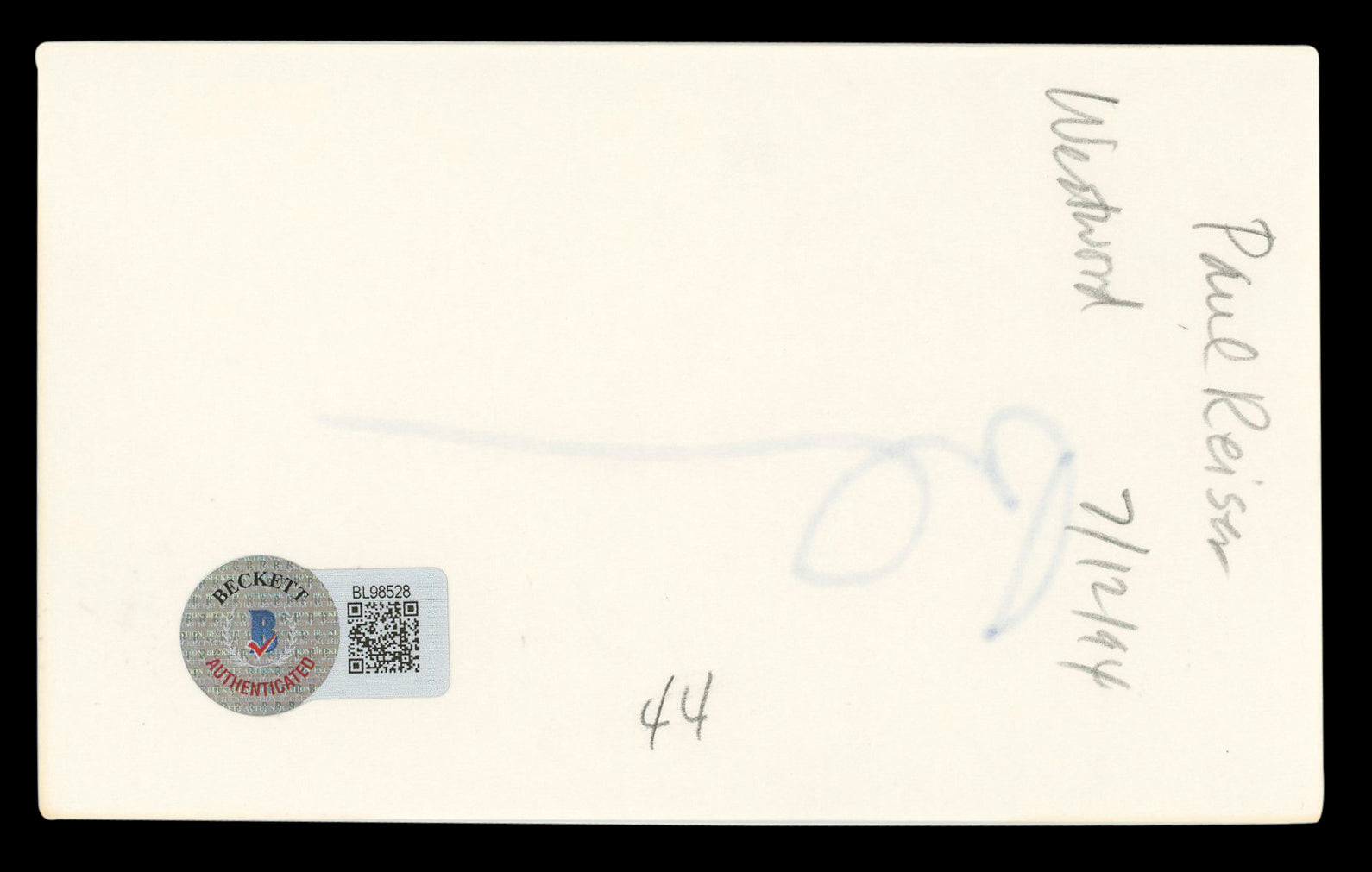 Paul Reiser Mad About You Authentic Signed 3x5 Index Card BAS #BL98528