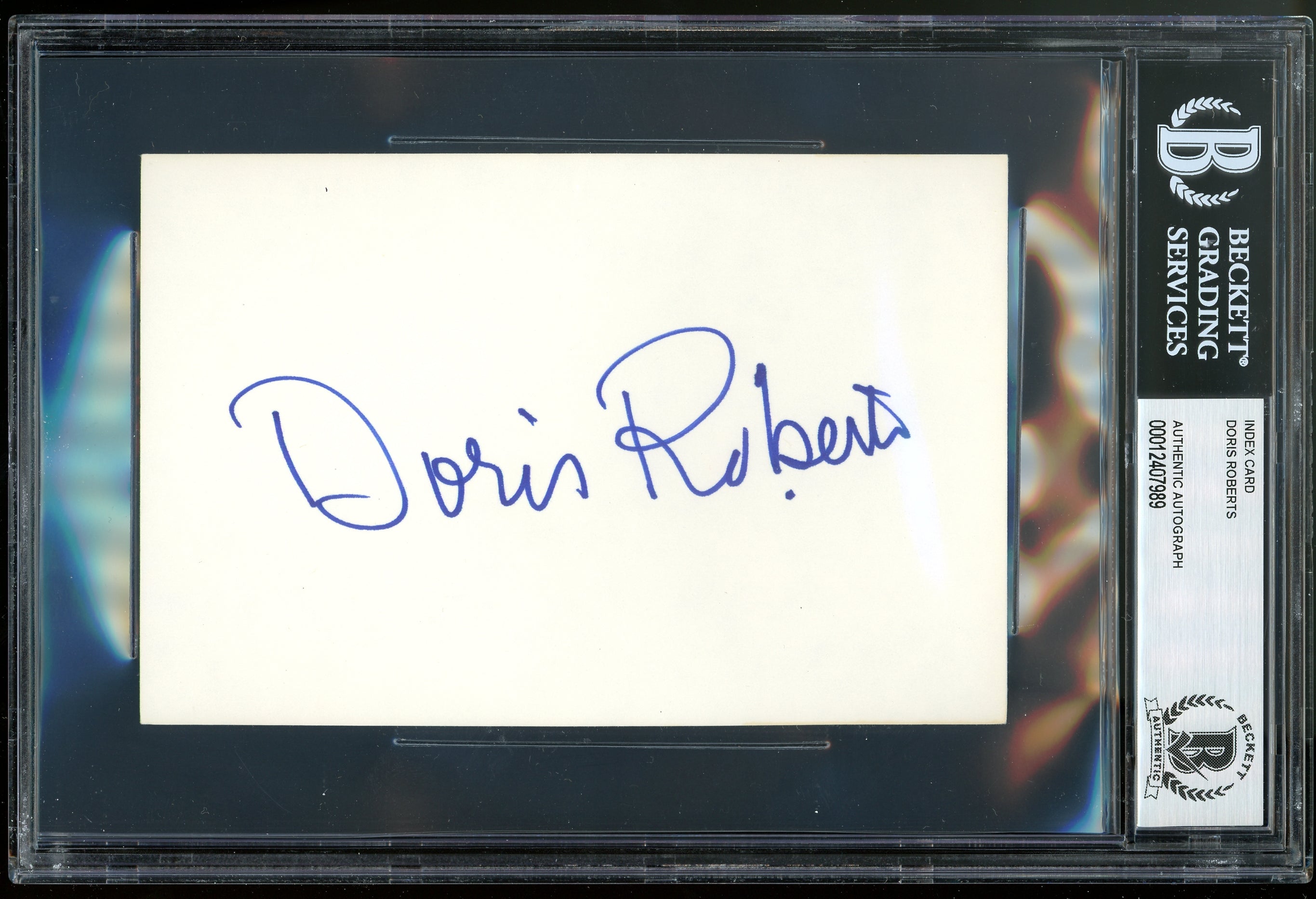 Doris Roberts Everybody Loves Raymond Authentic Signed 4x6 Index Card BAS Slab