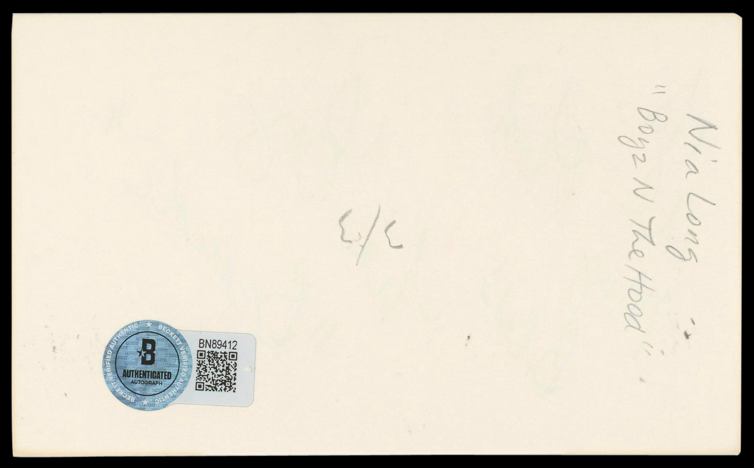 Nia Long Boyz N The Hood Authentic Signed 3x5 Index Card BAS #BN89412
