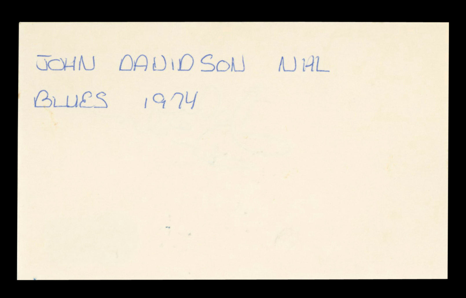 Blues John Davidson Authentic Signed 3x5 Index Card Autographed BAS #BT03617