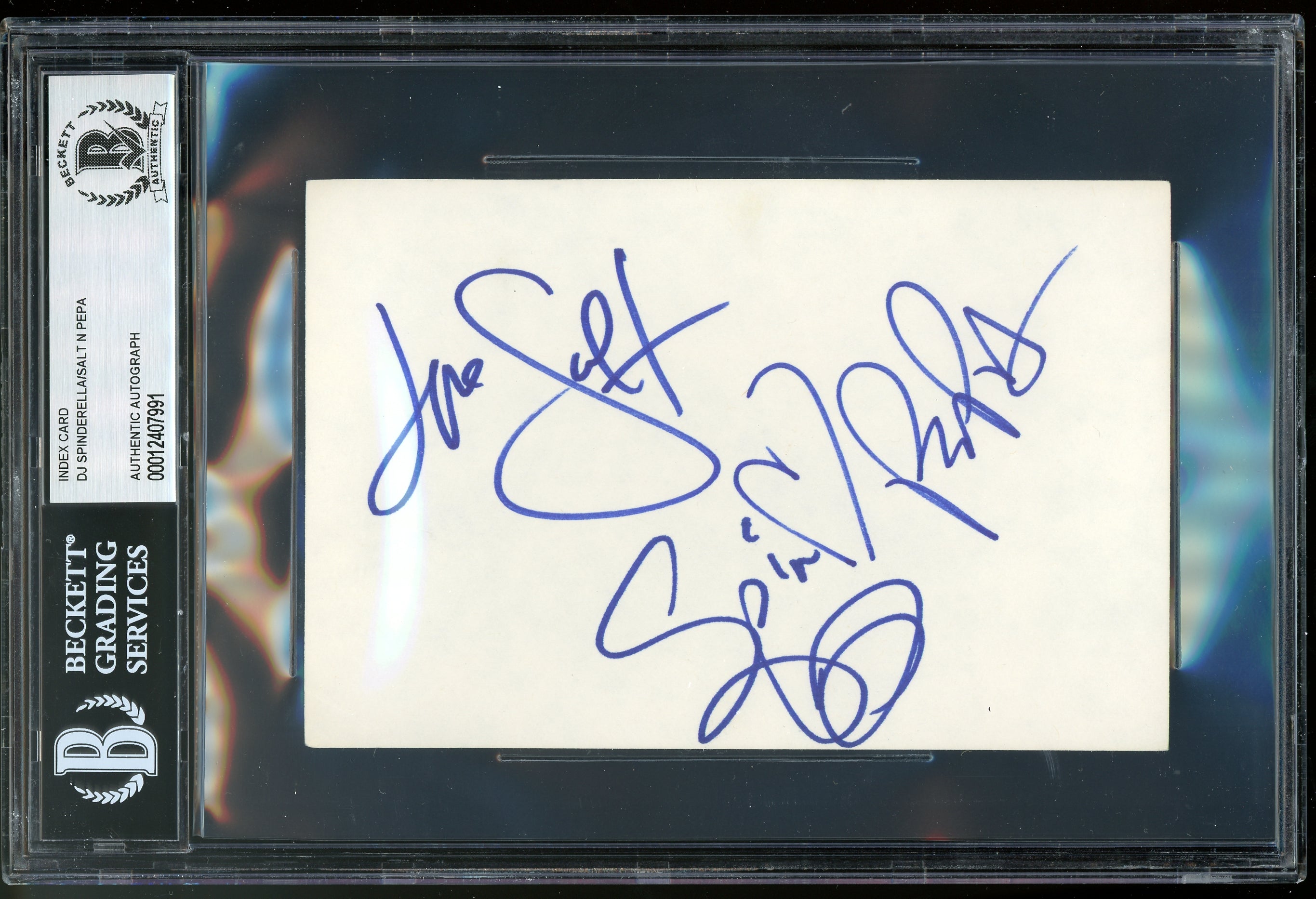 DJ Spinderella/Salt N Pepa Push It Authentic Signed 4x6 Index Card BAS Slabbed