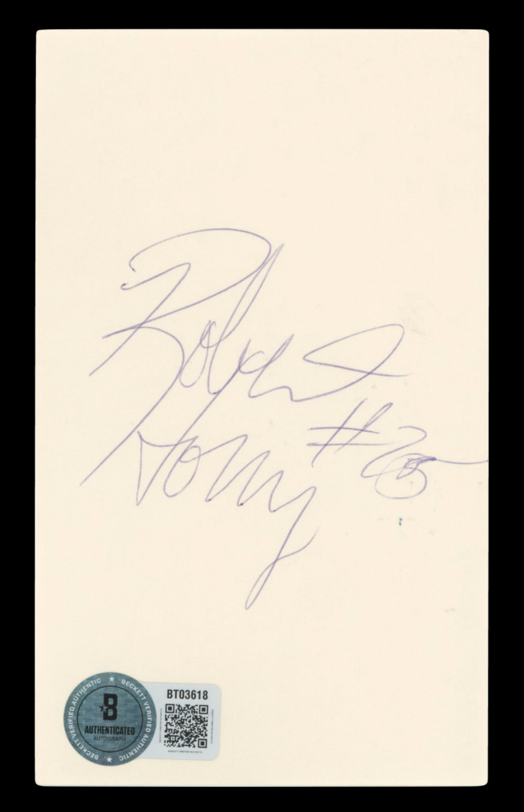 Rockets Robert Horry "#25" Authentic Signed 3x5 Index Card BAS #BT03618