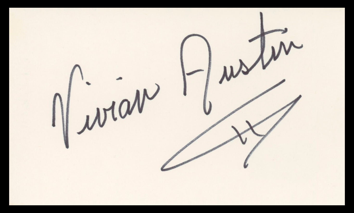 Vivian Austin Philo Vance Returns Authentic Signed 3x5 Index Card BAS #BV02192
