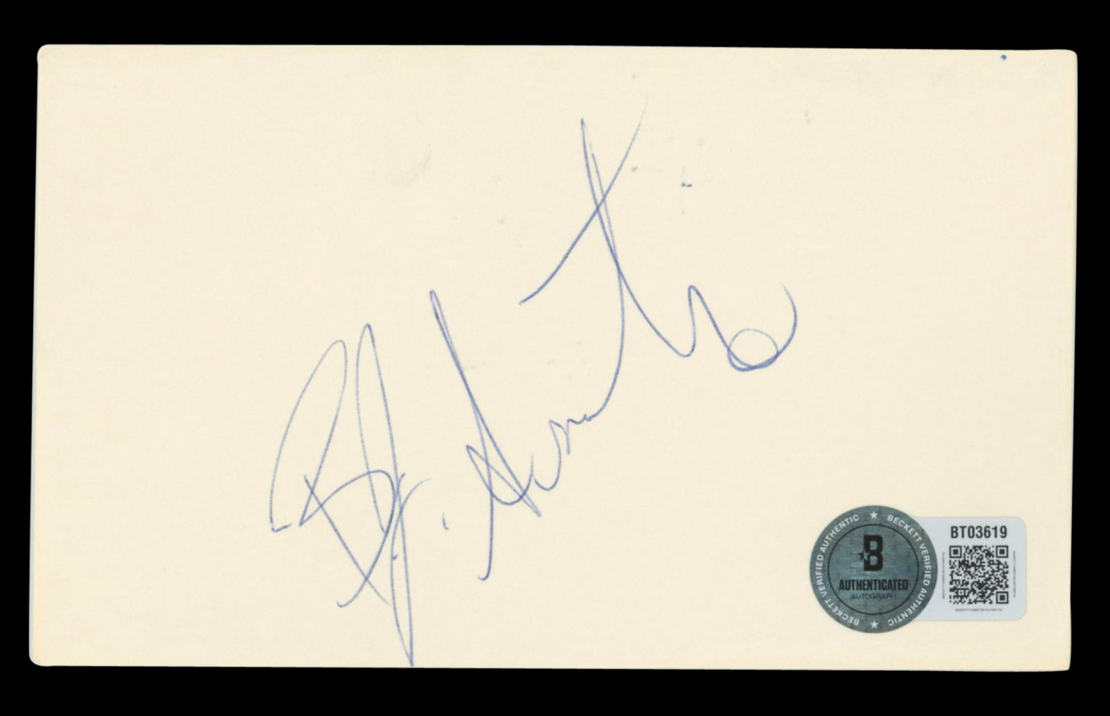 Bulls B.J. Armstrong Authentic Signed 3x5 Index Card Autographed BAS #BT03619
