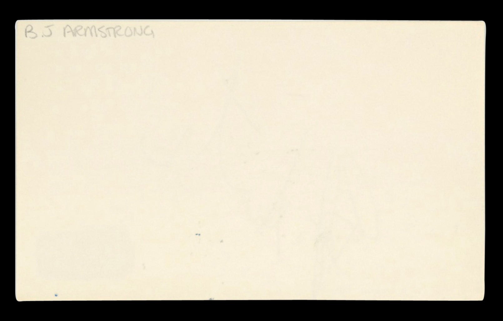 Bulls B.J. Armstrong Authentic Signed 3x5 Index Card Autographed BAS #BT03619