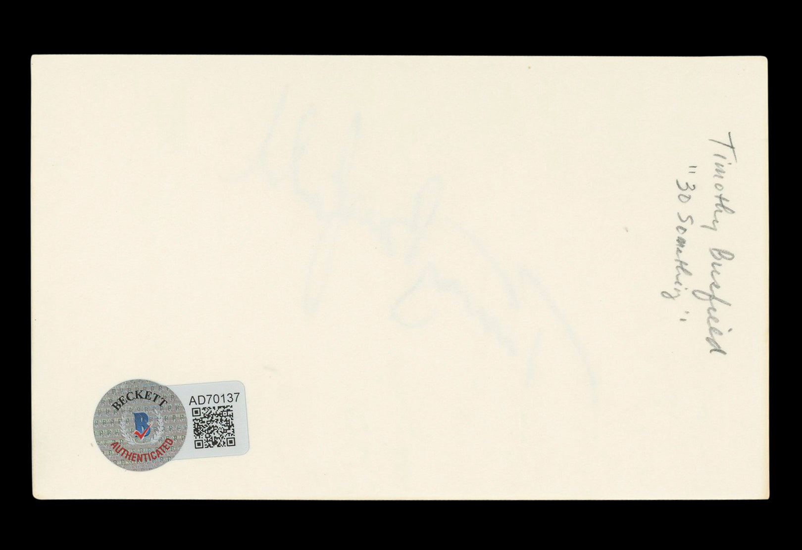 Timothy Busfield Thirtysomething Signed 3x5 Index Card Autographed BAS #AD70137