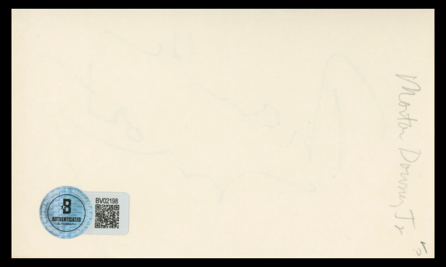 Morton Downey Jr. Predator 2 Authentic Signed 3x5 Index Card BAS #BV02198