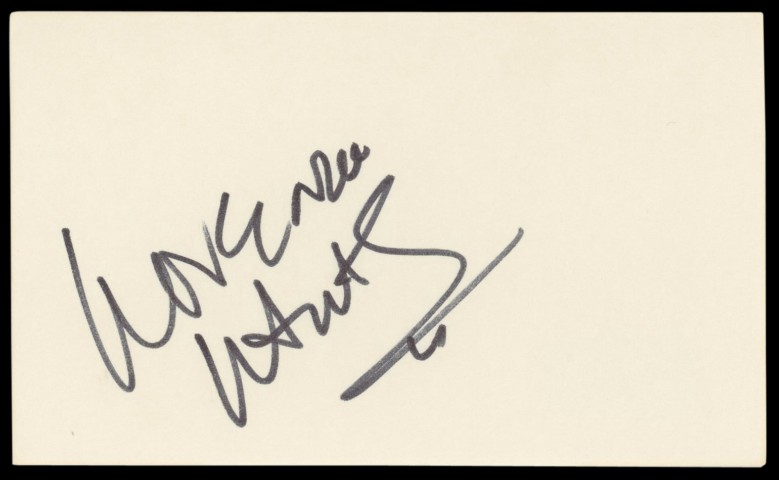 Lorenzo Lamas Falcon Crest Authentic Signed 3x5 Index Card BAS #BM58664