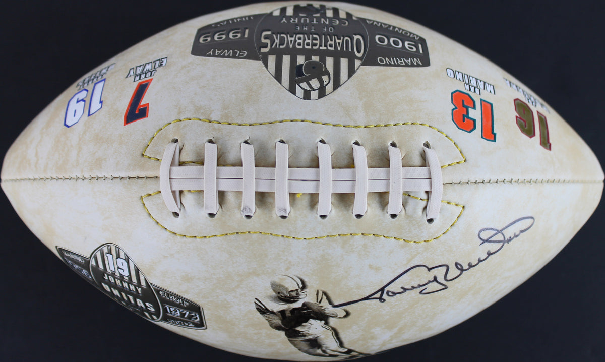 Colts Johnny Unitas Signed QBs Of The Century Football PSA/DNA #AB04527
