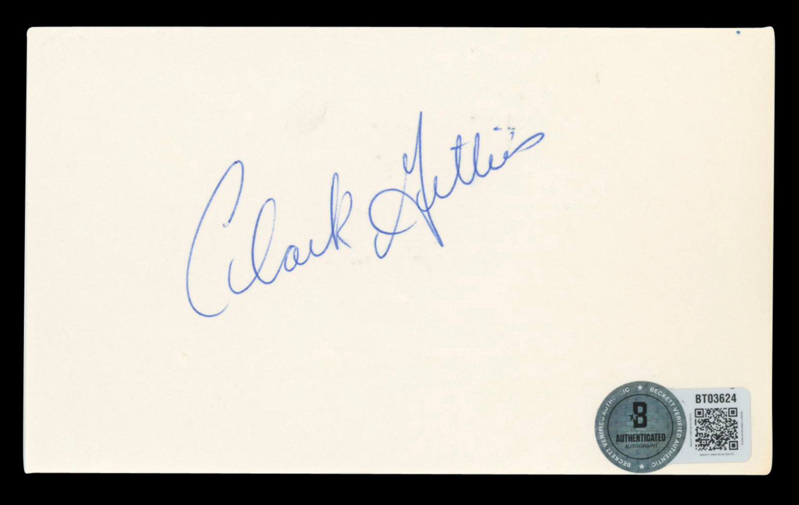 Islanders Clark Gillies Authentic Signed 3x5 Index Card Autographed BAS #BT03624