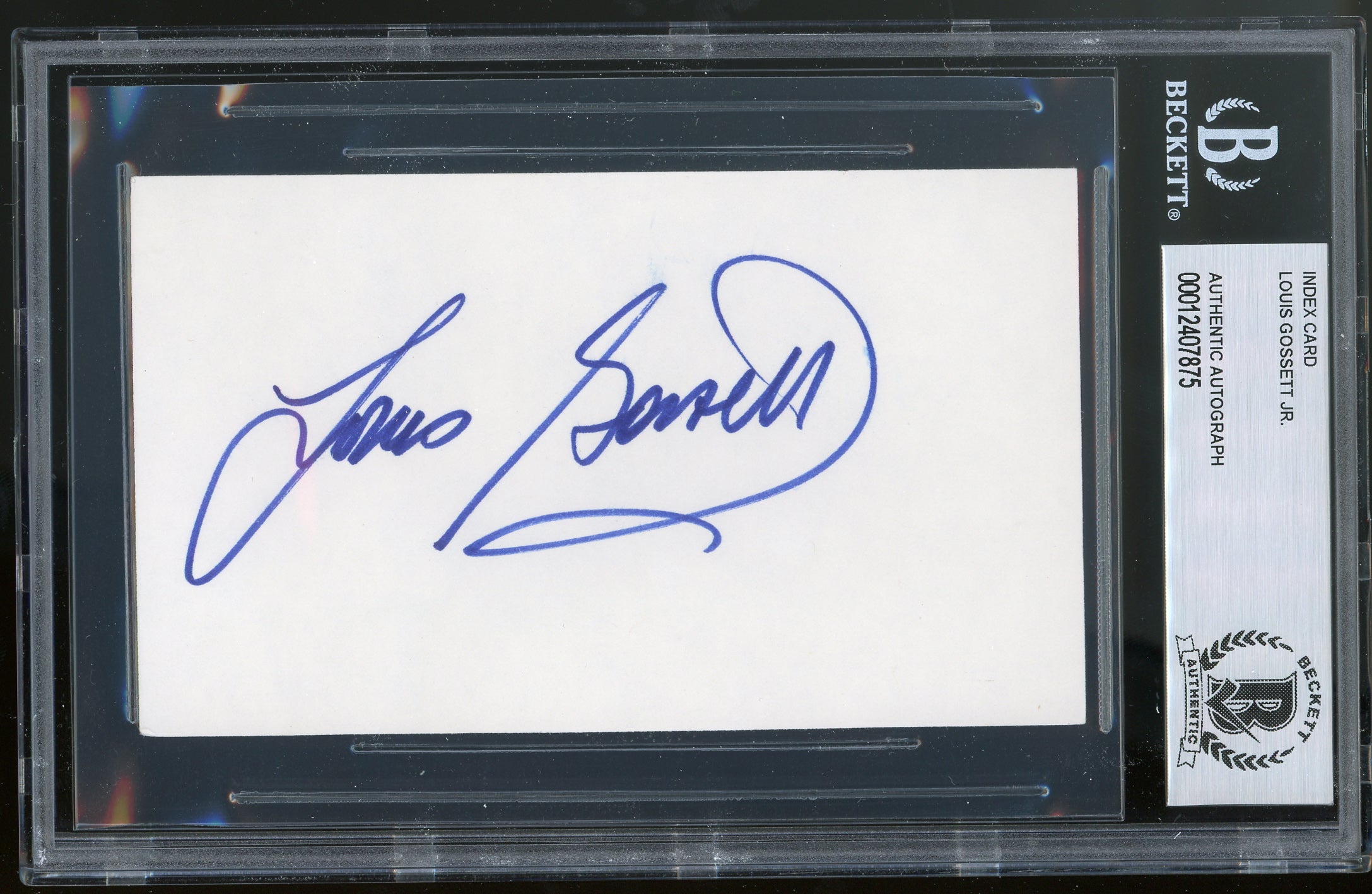 Louis Gossett Jr. Roots Authentic Signed 3x5 Index Card Autographed BAS Slabbed