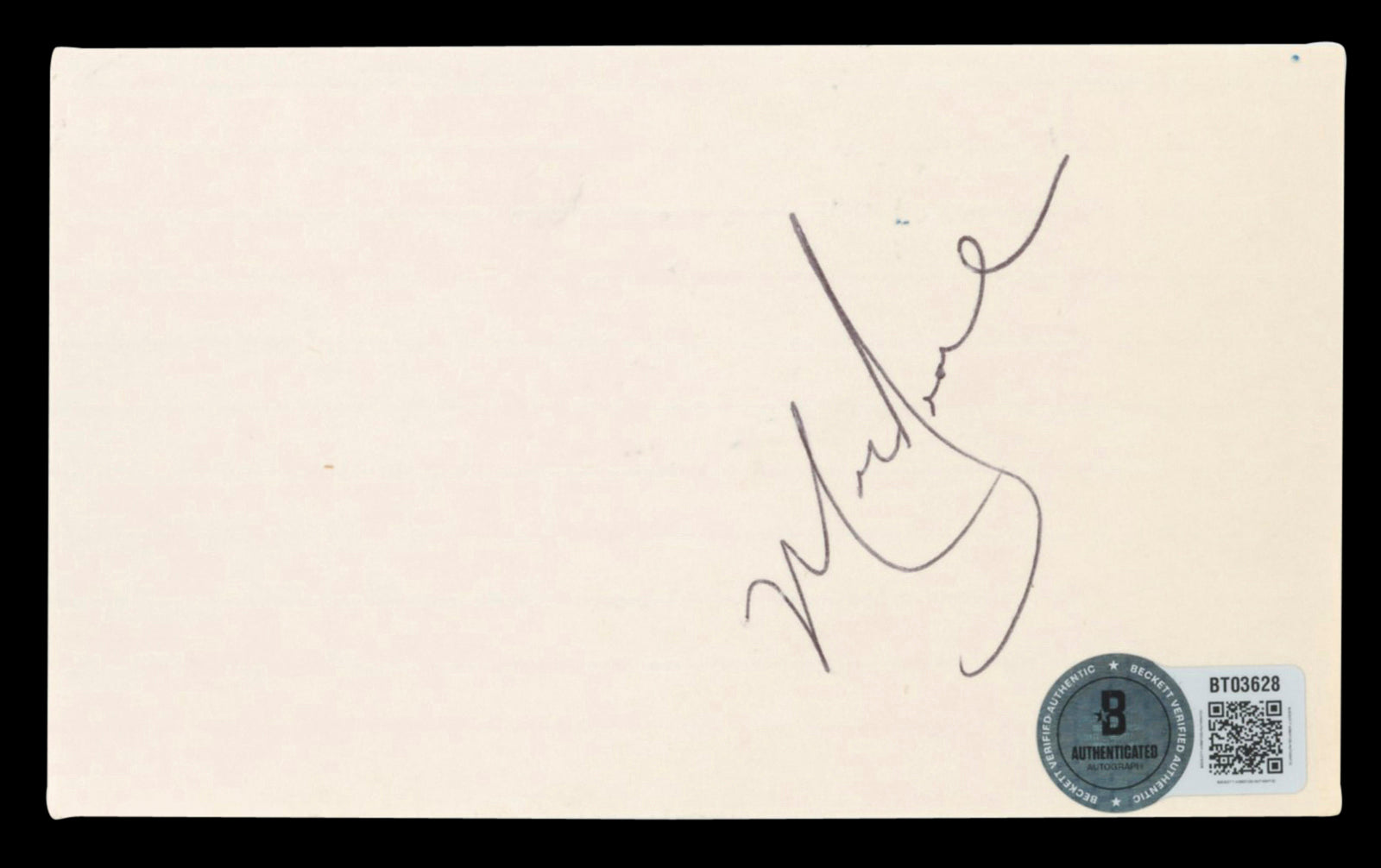 Cubs Mark Grace Authentic Signed 3x5 Index Card Autographed BAS #BT03628