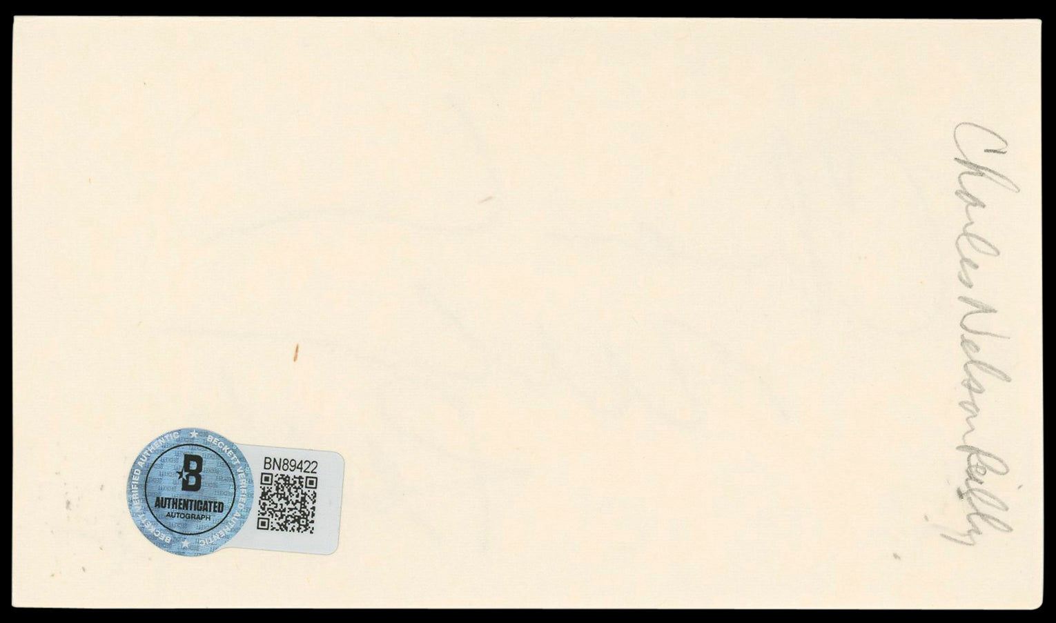 Charles Nelson Reilly Millennium Authentic Signed 3x5 Index Card BAS #BN89422