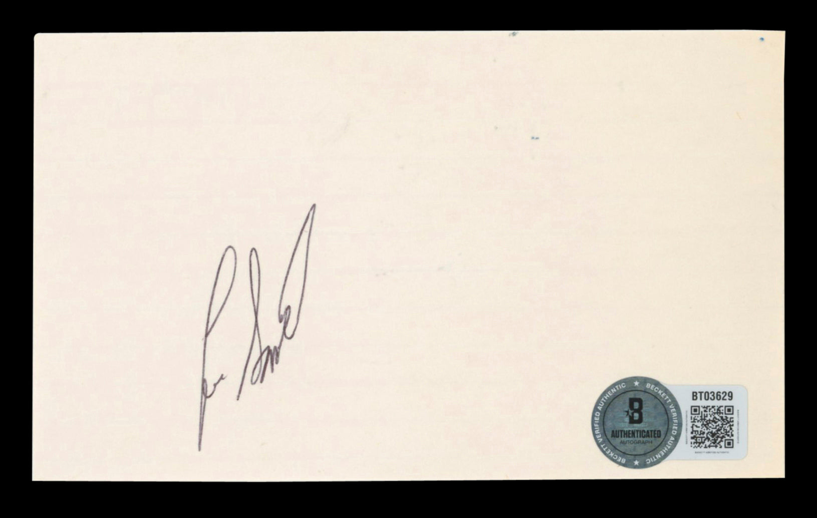 Cubs Lee Smith Authentic Signed 3x5 Index Card Autographed BAS #BT03629