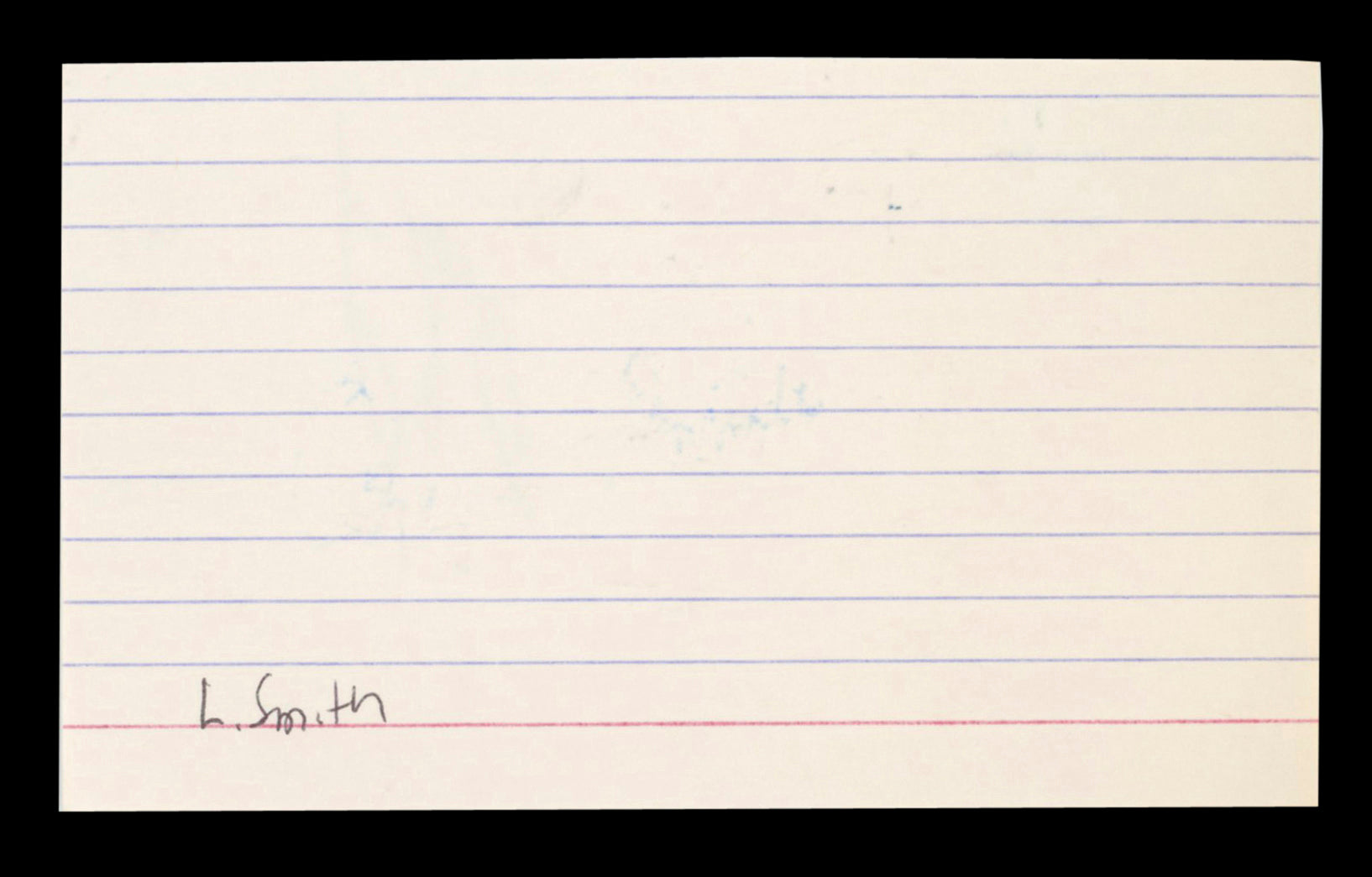 Cubs Lee Smith Authentic Signed 3x5 Index Card Autographed BAS #BT03629