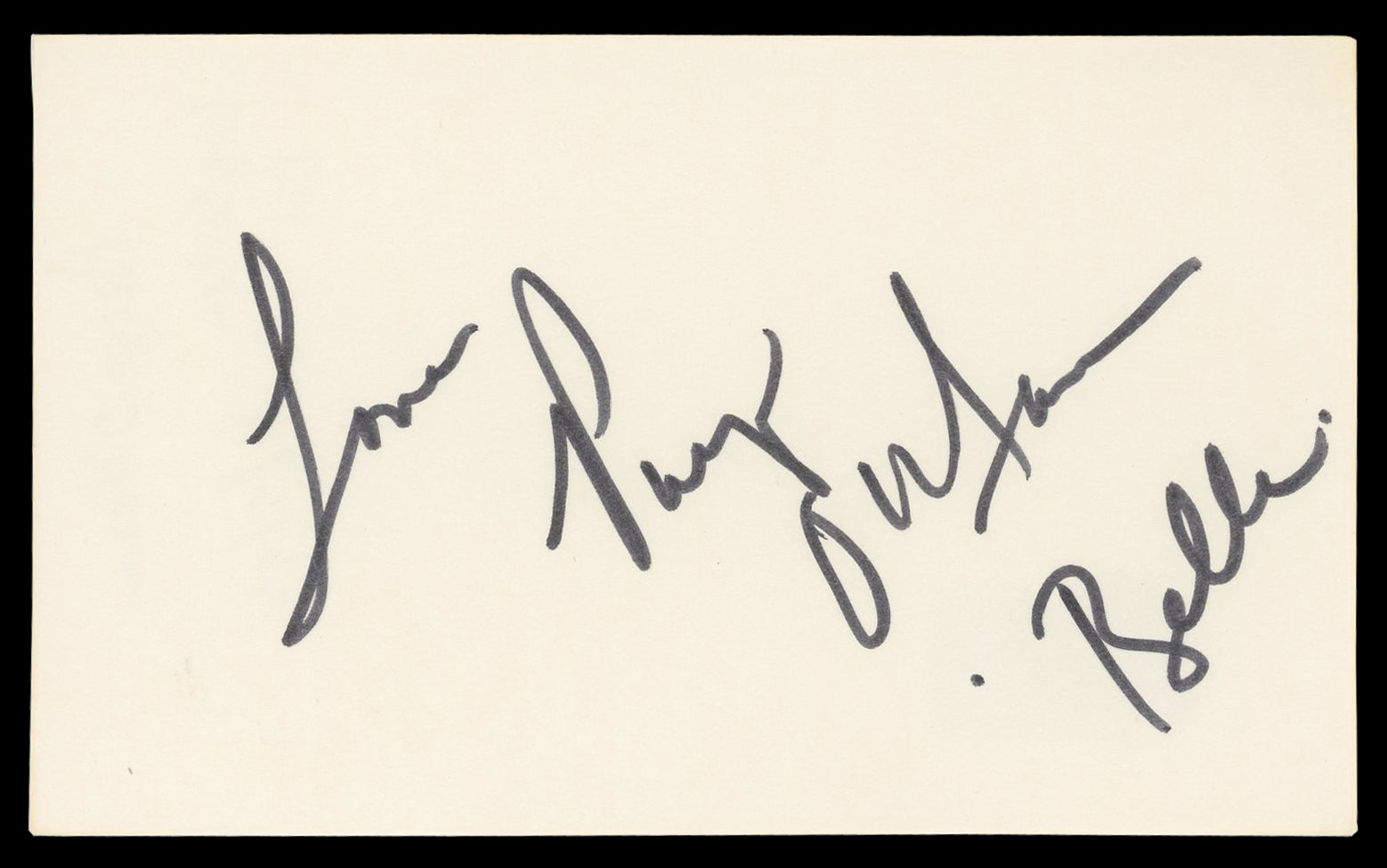 Paige O'Hara Beauty and the Beast "Love" Signed 3x5 Index Card BAS #BN06354