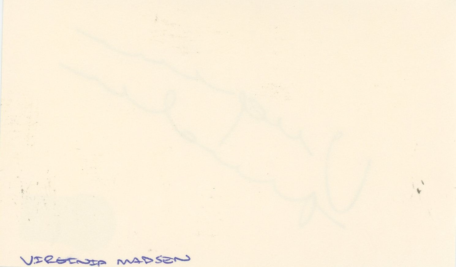 Virginia Madsen Dune Authentic Signed 3x5 Index Card Autographed BAS #BQ45356