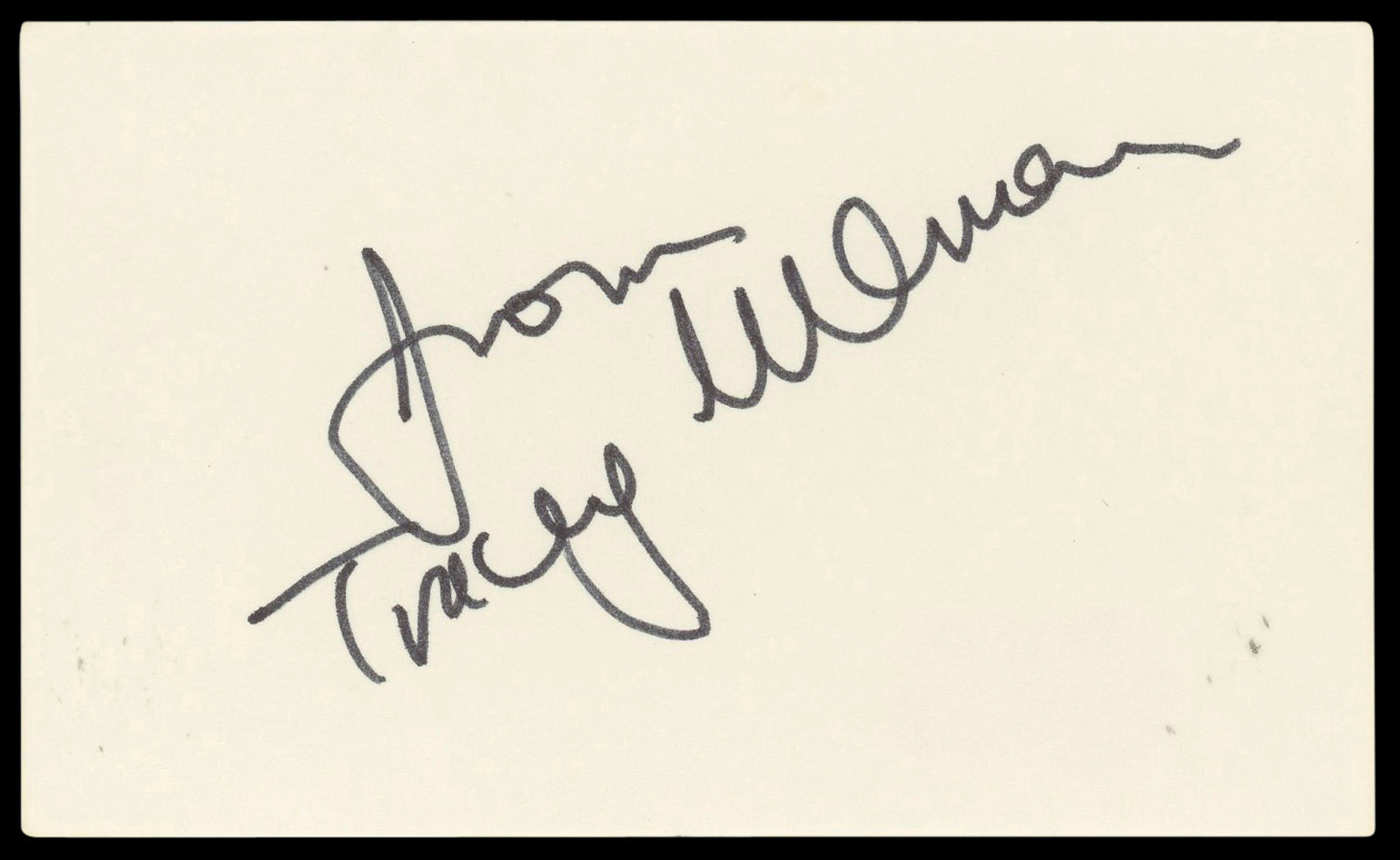 Tracey Ullman The Tracey Ullman Show Signed 3x5 Index Card BAS #BN89427
