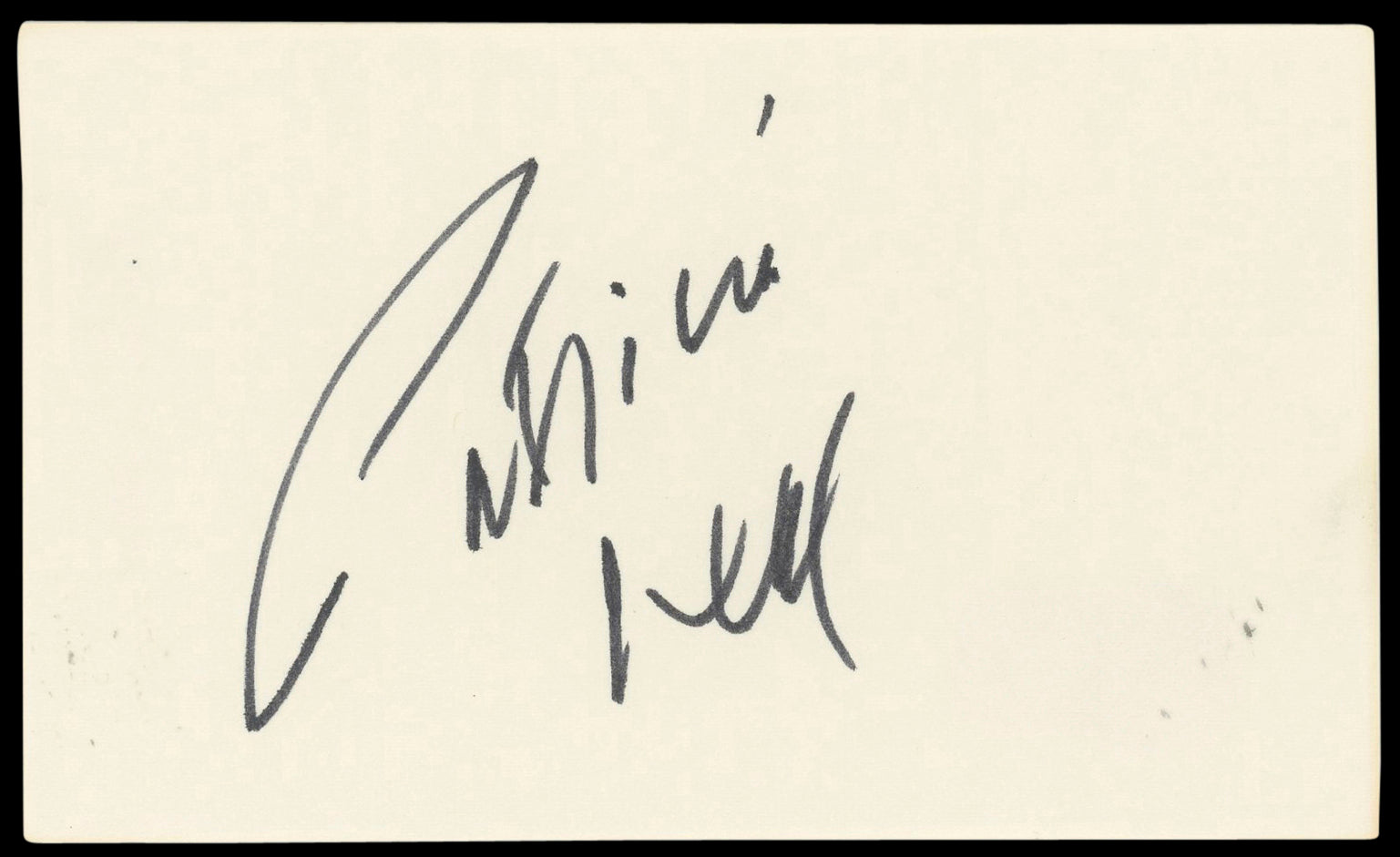 Patricia Neal Breakfast At Tiffany's Signed 3x5 Index Card BAS #BN89429