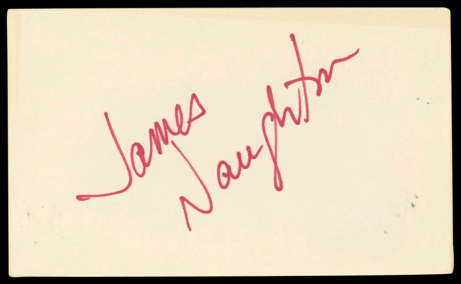 James Naughton Cat's Eye Authentic Signed 3x5 Index Card BAS #BN89430