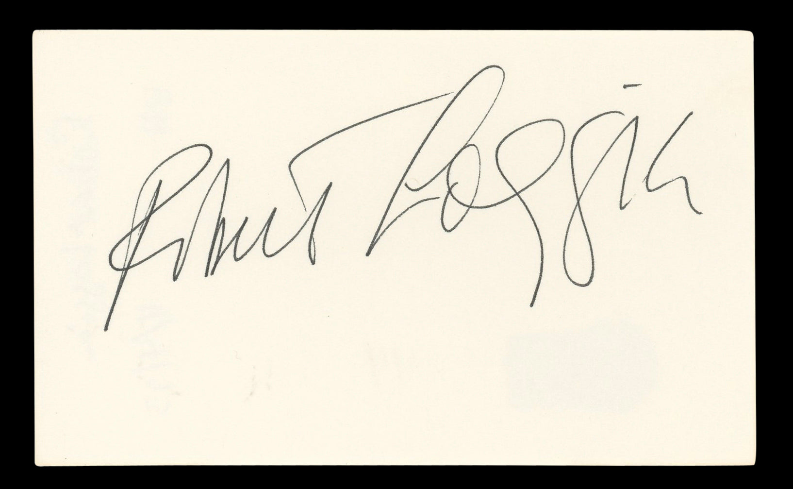 Robert Loggia Big Authentic Signed 3x5 Index Card Autographed BAS #BL96583