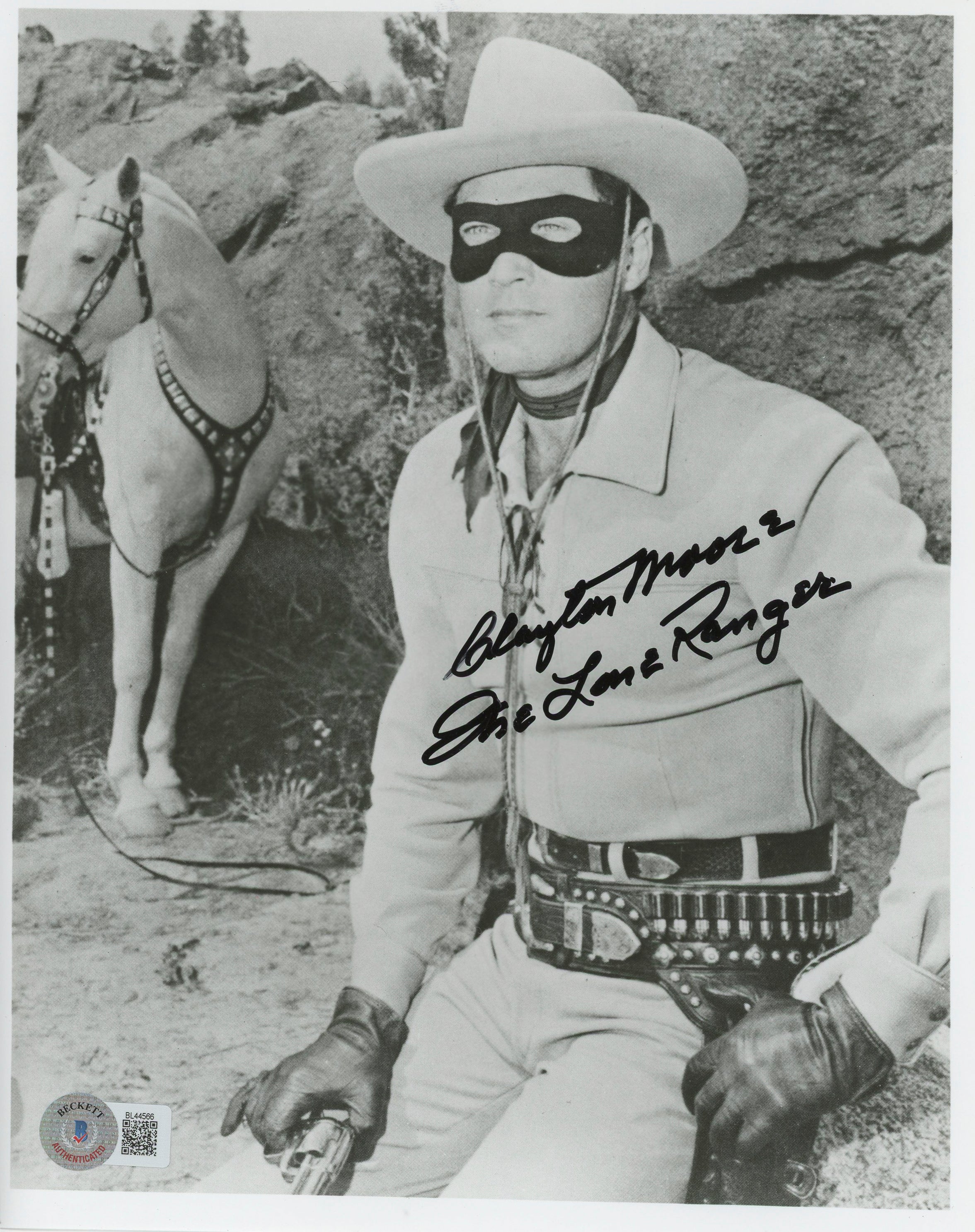 Clayton Moore "The Lone Ranger" Authentic Signed 8x10 Photo BAS #BL44566