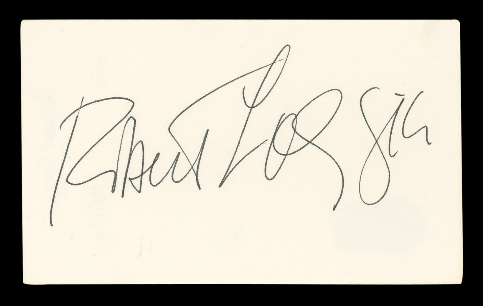 Robert Loggia Big Authentic Signed 3x5 Index Card Autographed BAS #BL96584