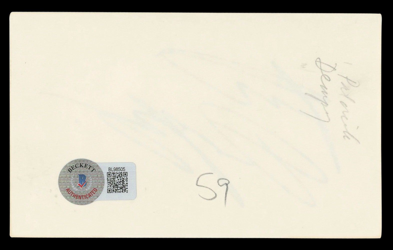 Patrick Dempsey Grey's Anatomy Authentic Signed 3x5 Index Card BAS #BL98505