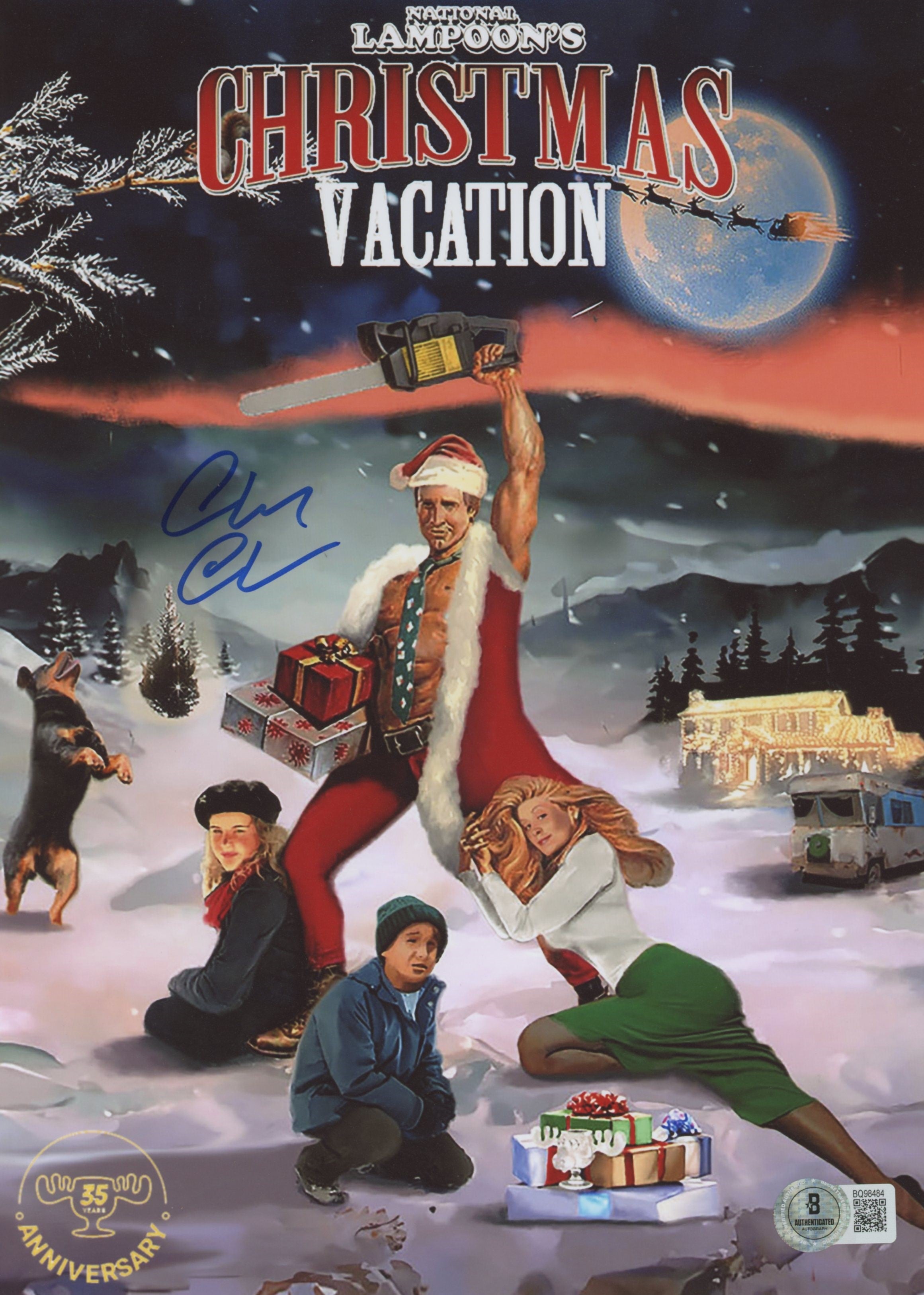 Chevy Chase Christmas Vacation Authentic Signed 8x11 Photo BAS #BQ98484