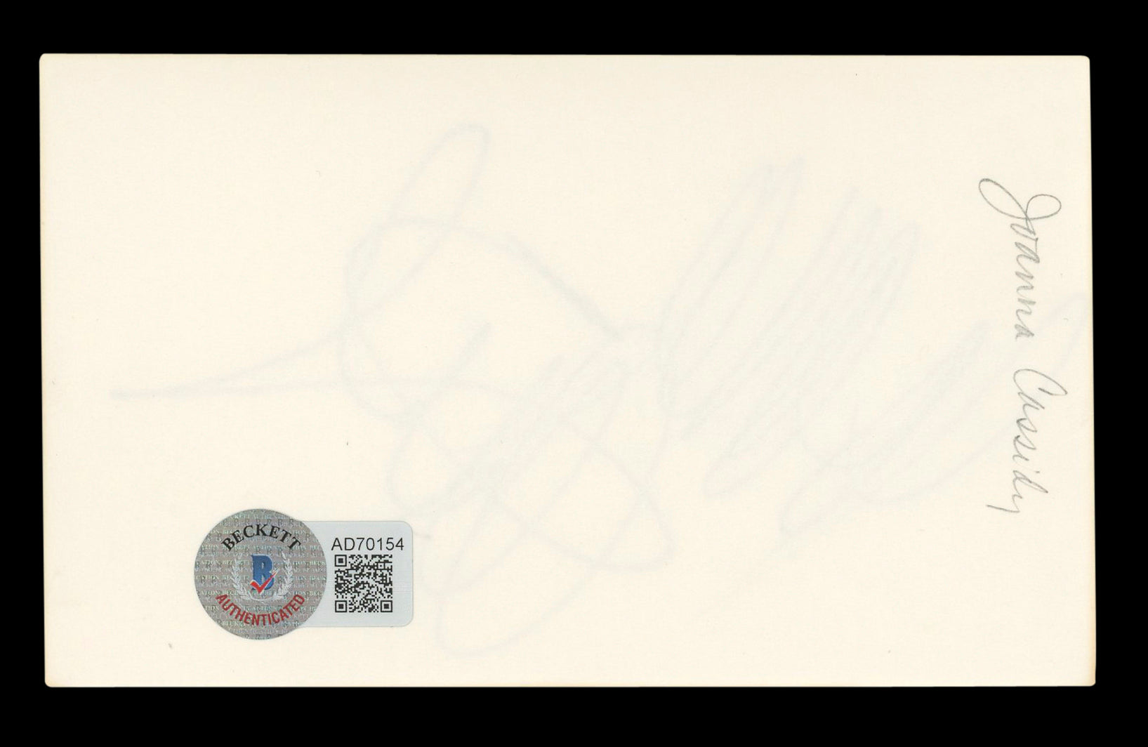 Joanna Cassidy Blade Runner Signed 3x5 Index Card Autographed BAS #AD70154