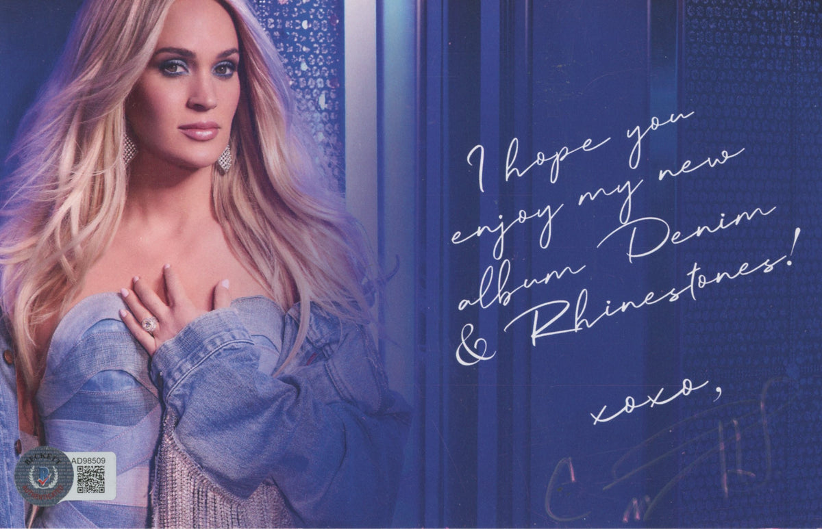 Carrie Underwood "enjoy my new album...xoxo" Signed 5.5x8.5 Photo BAS #AD98509