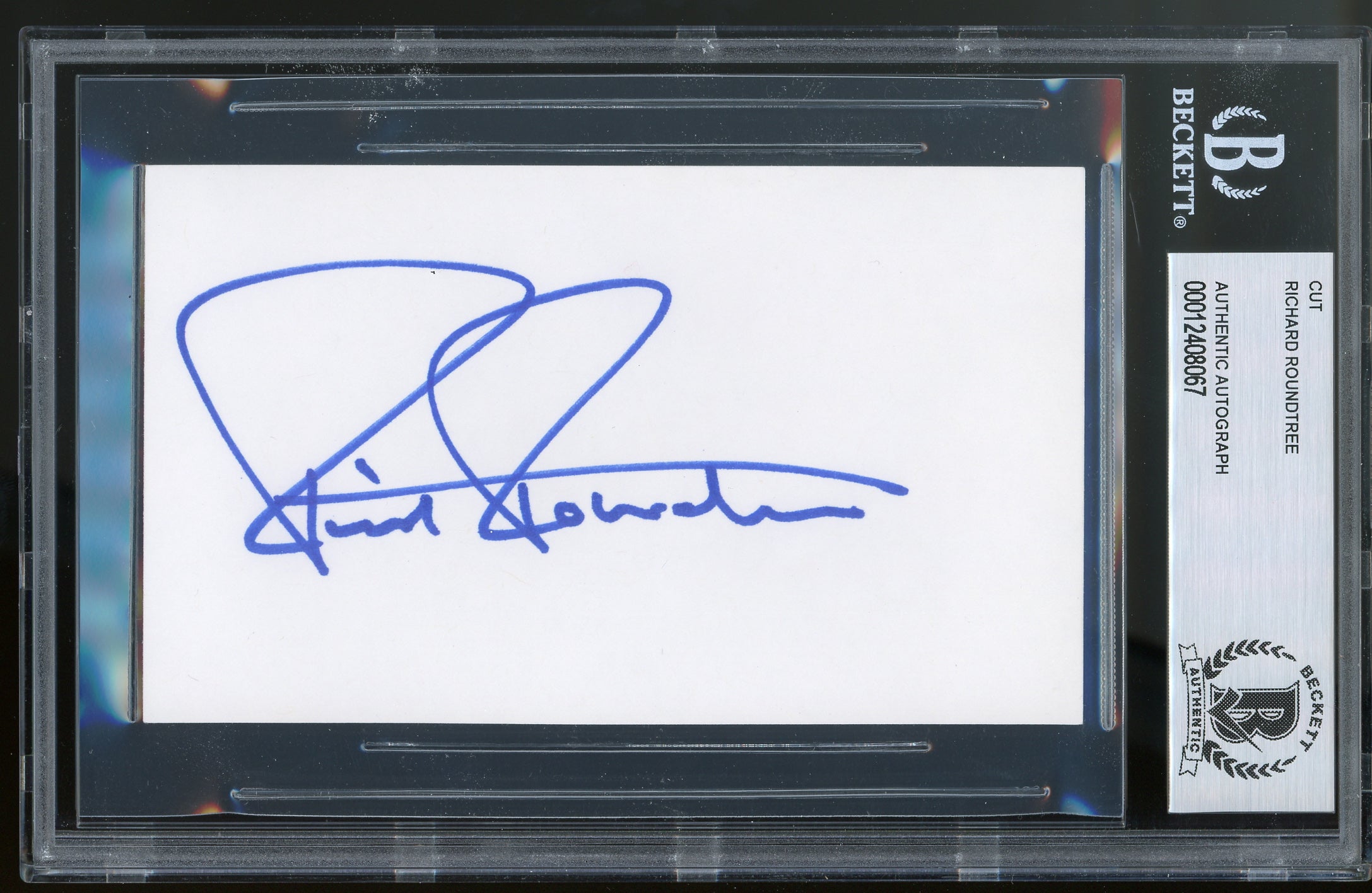Richard Roundtree Shaft Authentic Signed 3x5 Cut Signature Autographed BAS Slab