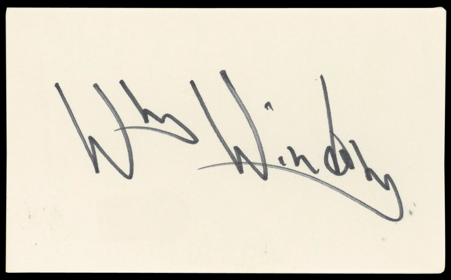 William Windom Murder, She Wrote Authentic Signed 3x5 Index Card BAS #BN89436