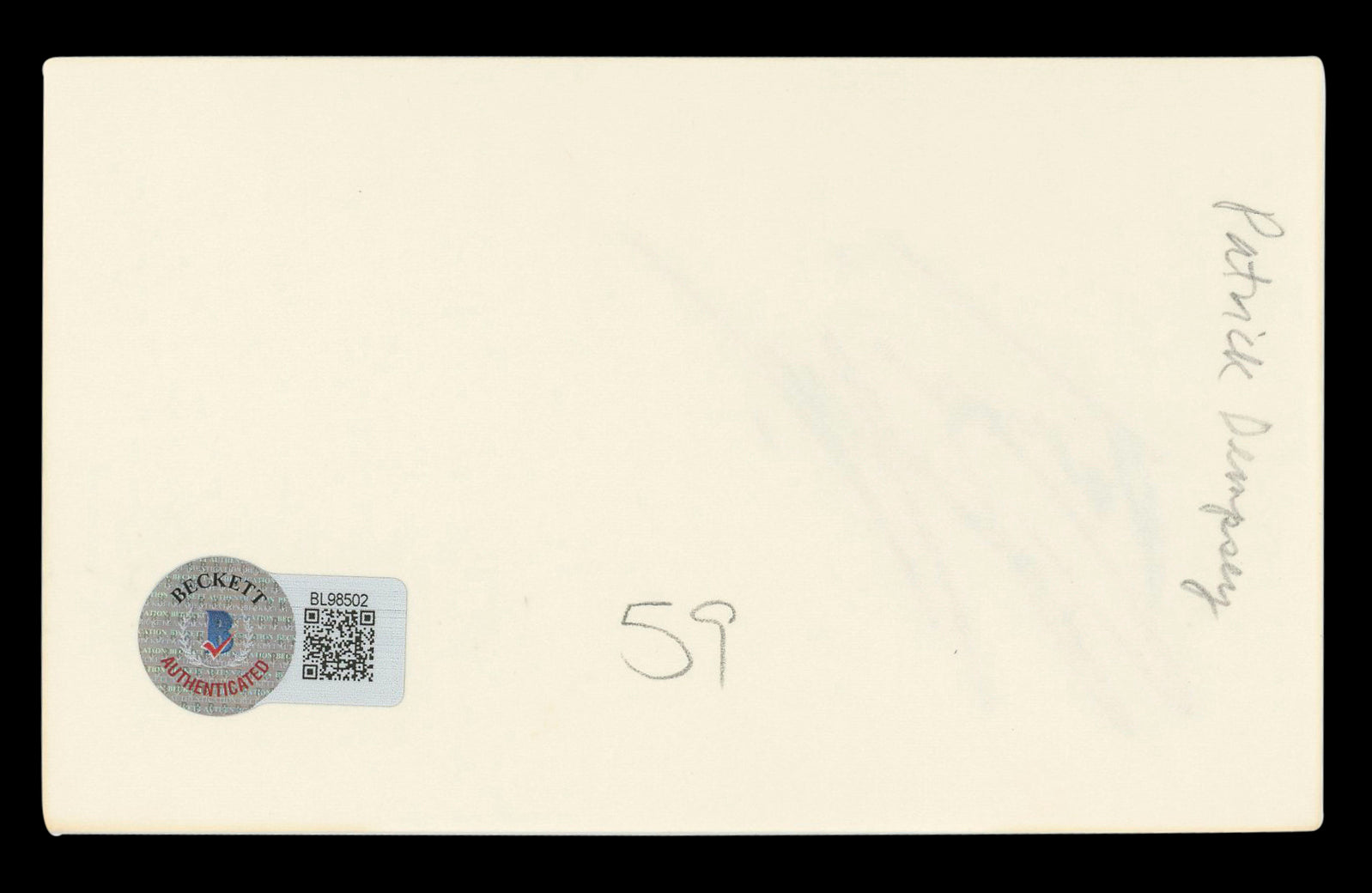 Patrick Dempsey Grey's Anatomy Authentic Signed 3x5 Index Card BAS #BL98502